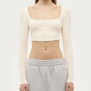 P.E Nation Balance Long Sleeve Top in Whisper White, S NWT
